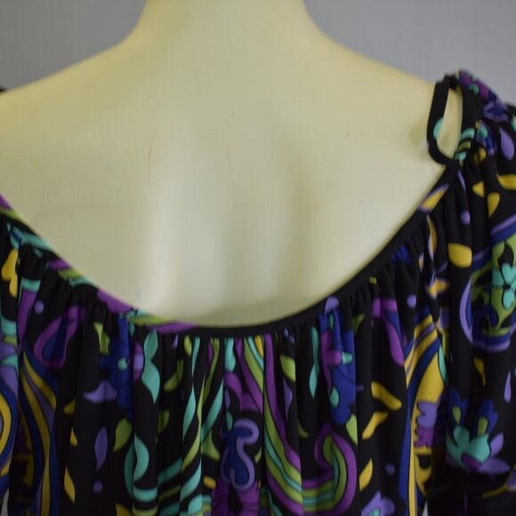 CACHE COLD SHOULDER 3/4 SLEEVES PRINTED BLOUSE‎  SZ MD - Picture 7 of 8